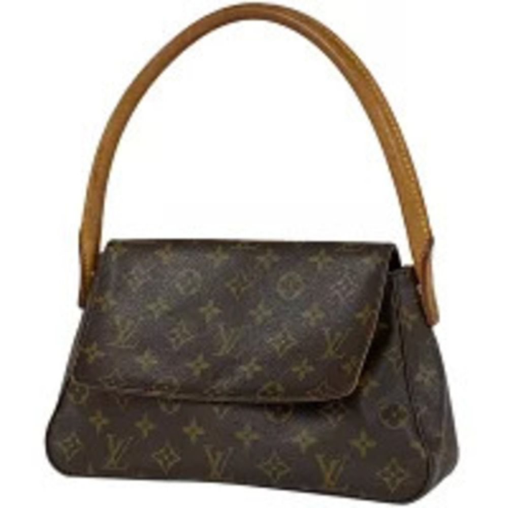 Louis Vuitton Looping Shoulder Bag Hobo Handbag Monogram Brown